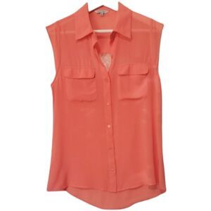 Naked Zebra coral open back sheer top